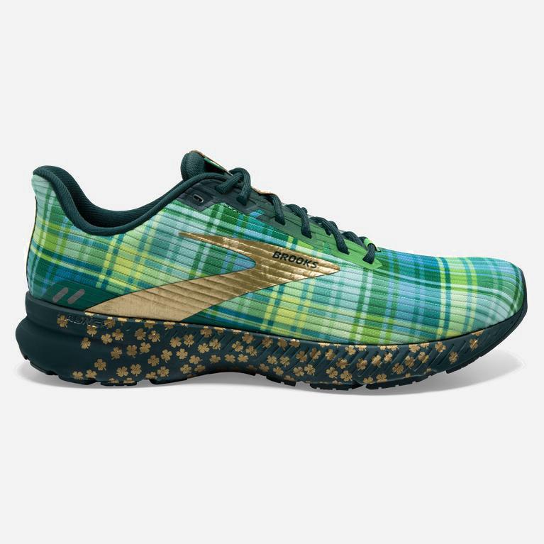 Brooks Launch 8 Israel - Women's Light Cushion Road Running Shoes - Fern Green/Metallic Gold/Deep Te